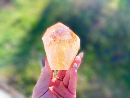 Citrine Cut Base Polished Point Generator