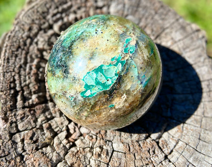 Chrysocolla and Malachite Sphere