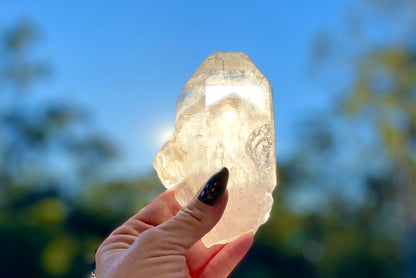 Natural Citrine Lemurian Cathedral Point with Inclusions | Timekeeper | 315g | Brazil