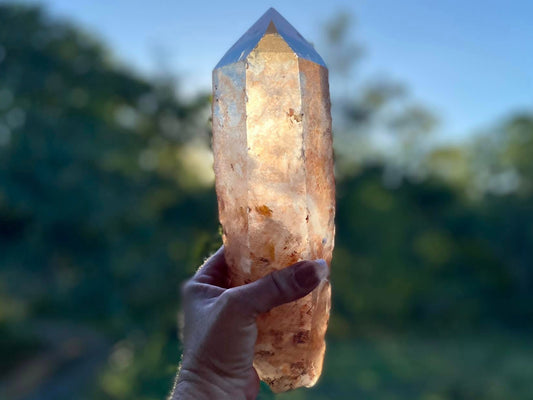 Tangerine Lemurian Seed Quartz Natural Point