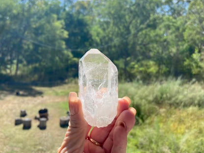 Silver Quartz Point Cathedral Channeler With Diamond Window