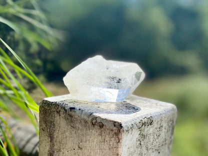 Silver Quartz Point Cathedral Channeler With Diamond Window