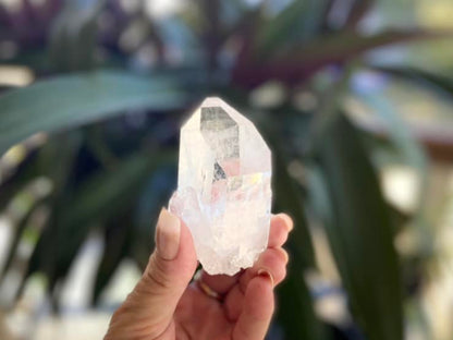 Silver Quartz Point Cathedral Channeler With Diamond Window