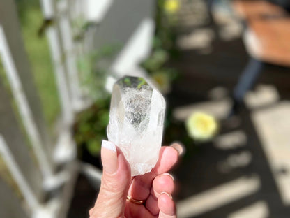 Silver Quartz Point Cathedral Channeler With Diamond Window