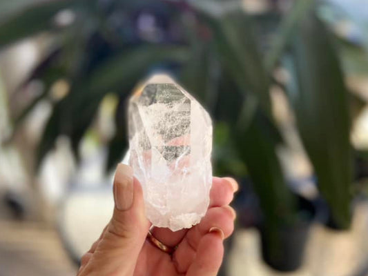 Silver Quartz Point Cathedral Channeler With Diamond Window