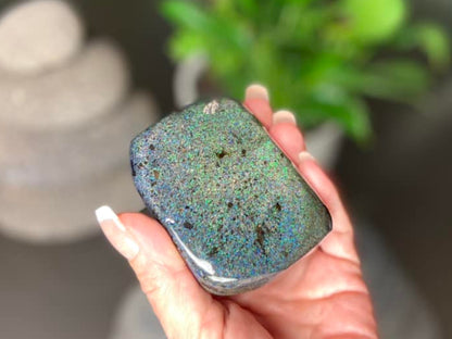Magnificent Large Australian Rainbow Andamooka Treated Opal Slab