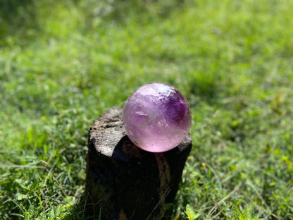 Trapiche Amethyst Sphere with Large Rainbow | Finger Prints | Crown Chakra | Rare Collectors Crystal from Brazil 2317 Grams