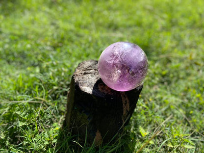 Trapiche Amethyst Sphere with Large Rainbow | Finger Prints | Crown Chakra | Rare Collectors Crystal from Brazil 2317 Grams