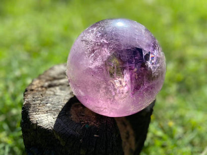 Trapiche Amethyst Sphere with Large Rainbow | Finger Prints | Crown Chakra | Rare Collectors Crystal from Brazil 2317 Grams