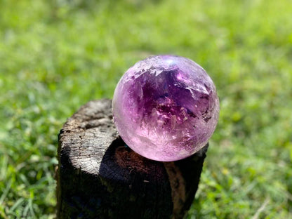 Trapiche Amethyst Sphere with Large Rainbow | Finger Prints | Crown Chakra | Rare Collectors Crystal from Brazil 2317 Grams