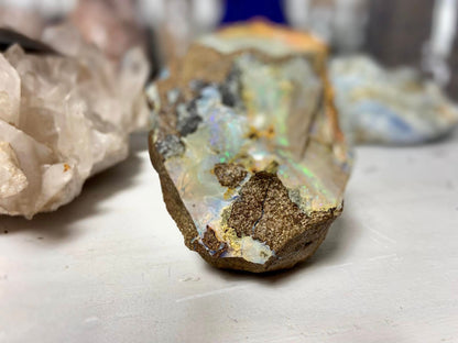Gorgeous Painted Lady Australian Boulder Opal White