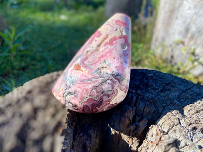 Natural Rhodochrosite Freeform | AAA Grade | Highly Polished | Druzy | Argentina |Heart Chakra | 636 Grams