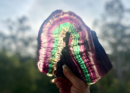 Rainbow Fluorite Crystal Rainbow Fluorite Slab | Intuition + Clarity + Balance | Third Eye Chakra |1084 Grams