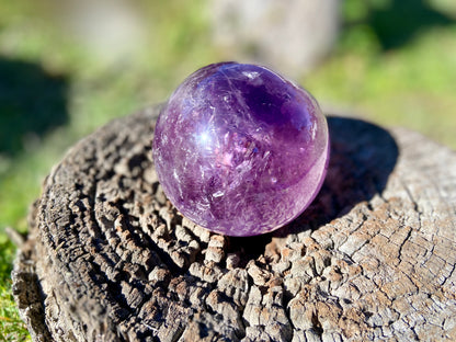 Trapiche Amethyst Sphere with Large Rainbow | Finger Print | Crown Chakra | Rare Collectors Crystal from Brazil | 947 Grams