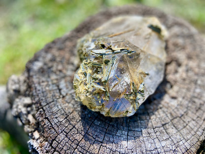 Epidote Lemurian Seed Cluster Double Terminated Cathedral Record Keeper Energetic Library