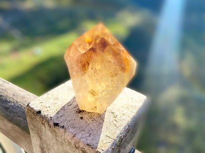 Citrine Cut Base Polished Point Generator