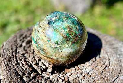 Chrysocolla and Malachite Sphere