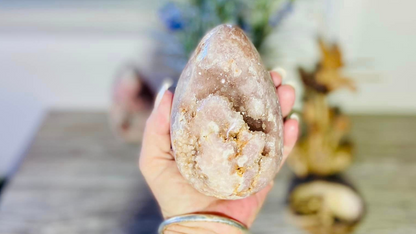 Pink Amethyst Druzy Egg