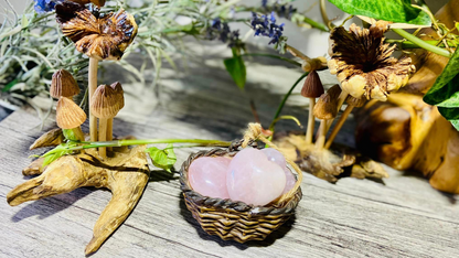 Rose Quartz Puffy Hearts Small