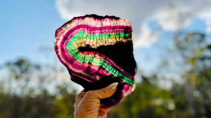 Rainbow Fluorite Crystal Rainbow Fluorite Slab | Intuition + Clarity + Balance | Third Eye Chakra |1084 Grams